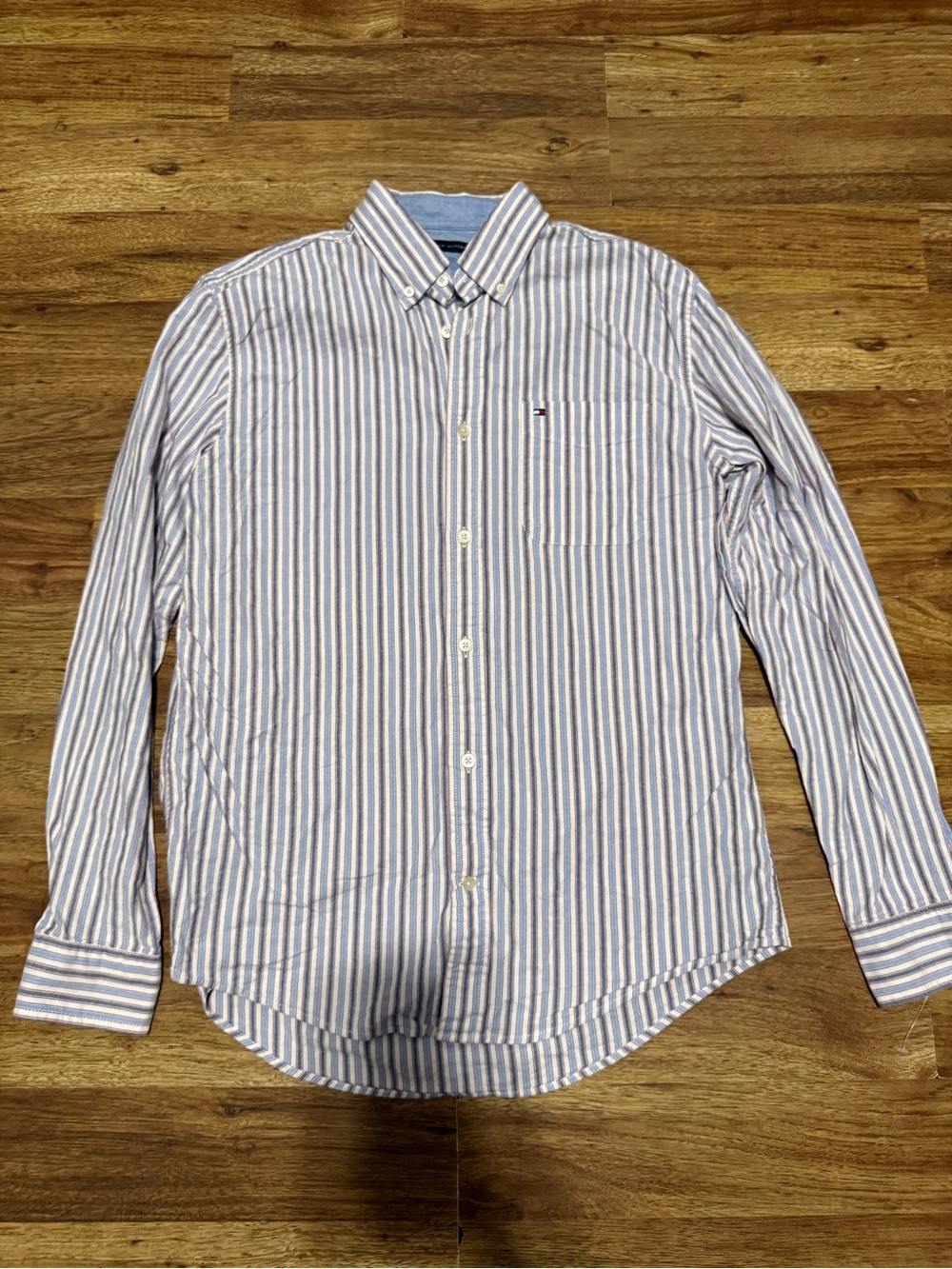 Tommy Hilfiger Blue & White Striped Button-Down Shirt
